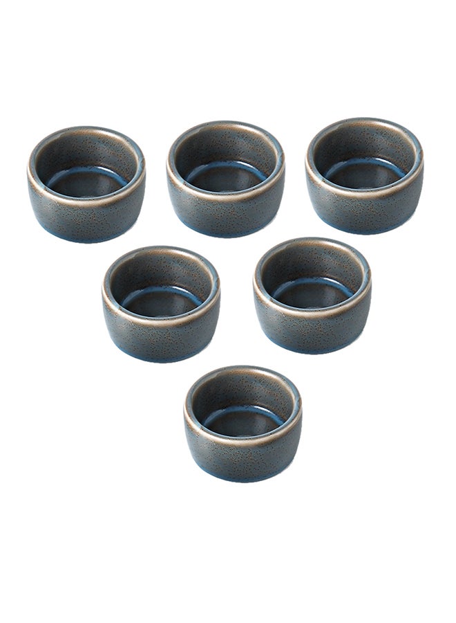 شور - طقم أطباق توابل من 6 قطع أزرق 6.5x6.5x3.5سم - Image 1
