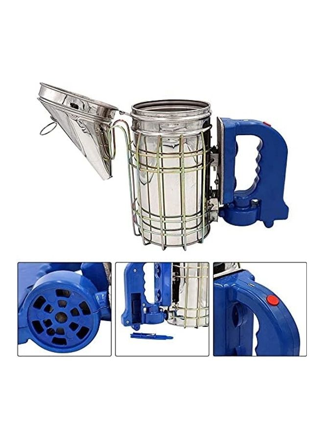 Beehive Electric Bee Smoker With Heat Shield Silver/Blue 28cm - Image 2
