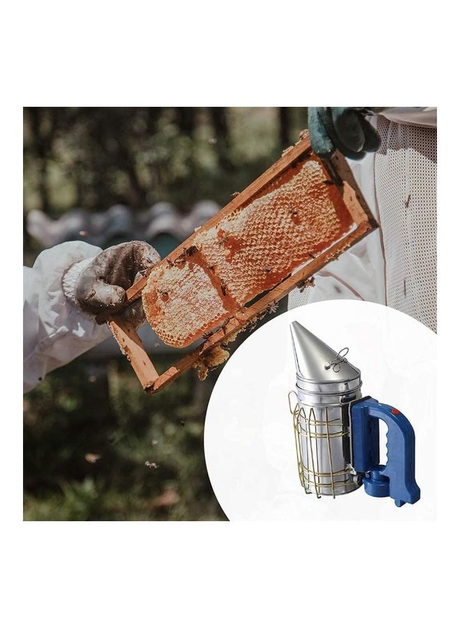 Beehive Electric Bee Smoker With Heat Shield Silver/Blue 28cm - Image 4