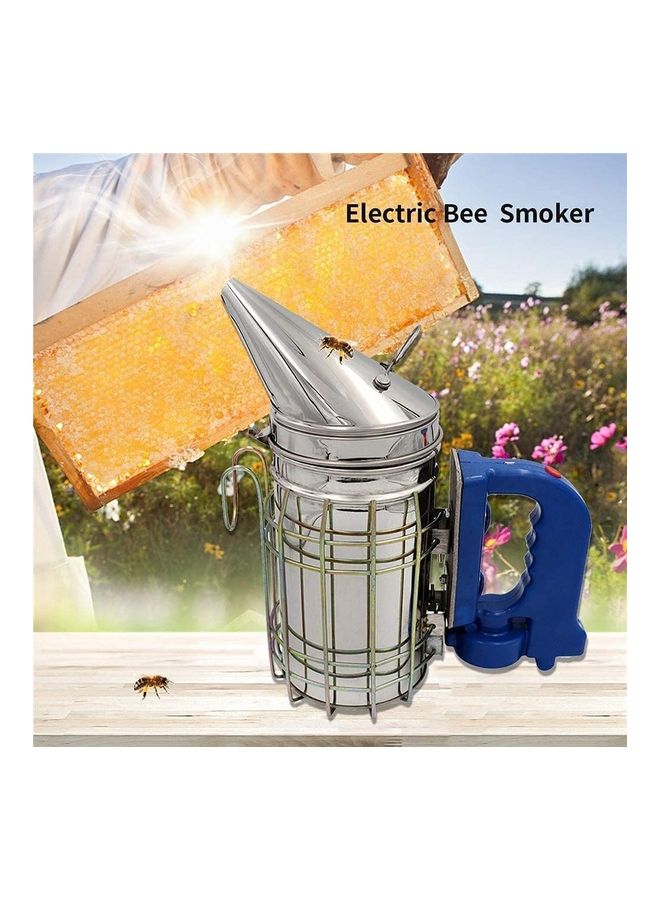 Beehive Electric Bee Smoker With Heat Shield Silver/Blue 28cm - Image 5
