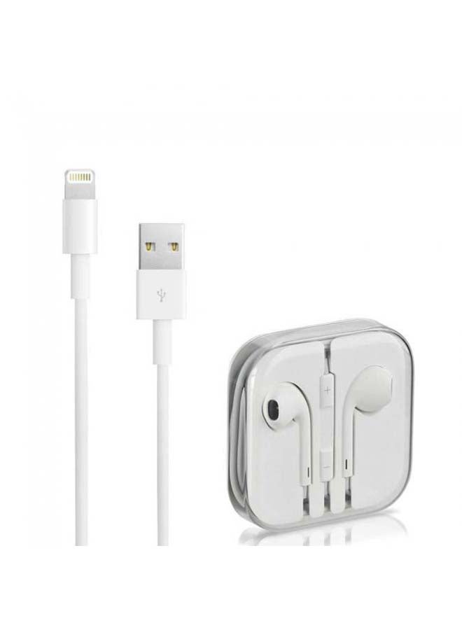 Apple 2 In 1 Pack Of Lightning USB Cable 1m And EarPods With 3.5mm Headphone Plug  - Image 1
