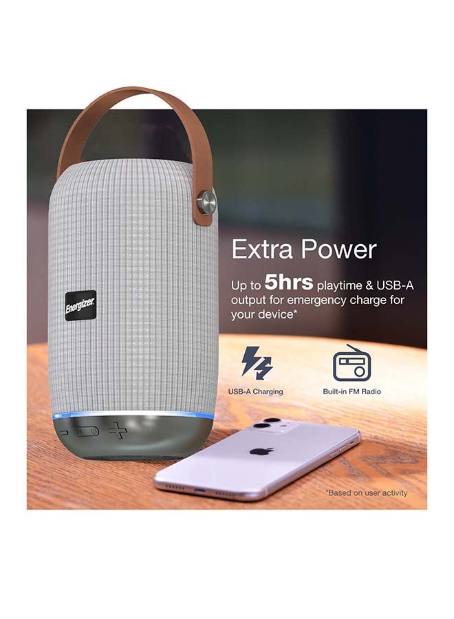 2x PowerSound Bluetooth Speaker with Built-in Power Bank, HD Sound with Built-in Microphone, FM Black and Silver
