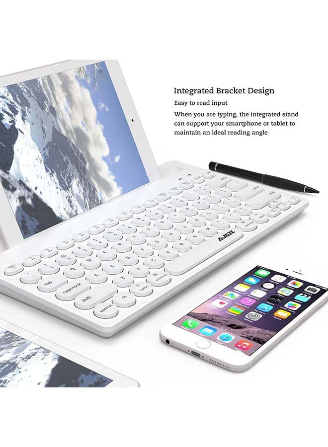 آجاز - لوحة مفاتيح 320I تتميز بتقنية بلوتوث و79 مفتاح ومستقبل USB وتقنية لاسلكية 2.4 جيجاهرتز أبيض - Image 1
