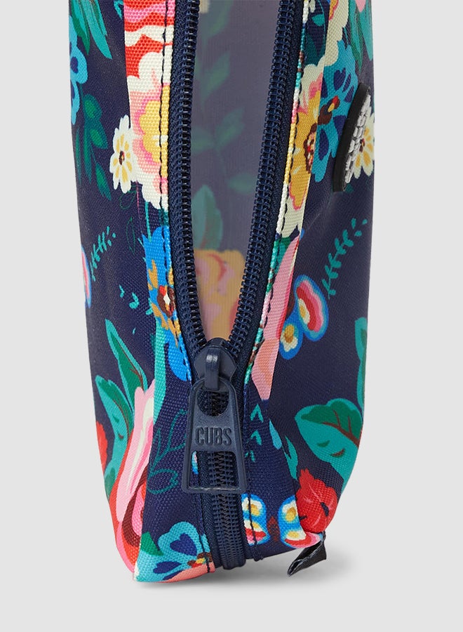 CUBS - Kids Floral Print Pencil Case Navy Multi - Image 1
