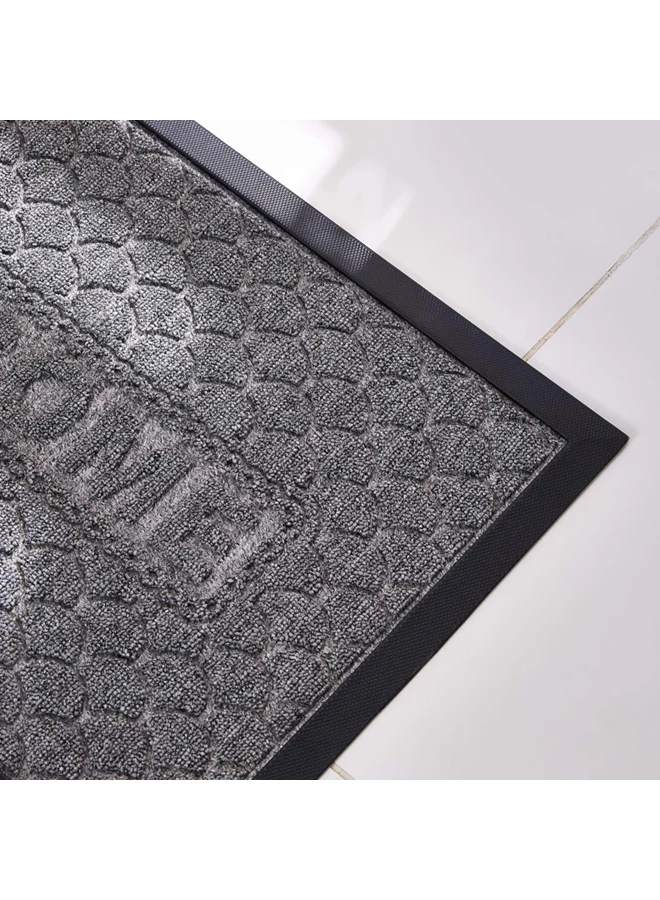 Home Box Welcome Anti-Skid Doormat Grey 45x75cm
