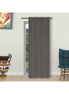 Home Box Atlanta Single Curtain With Eyelets Charcoal 140 x 240cm  - Image 1