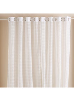 Home Box 2-Piece Leon Sheer Window Curtain Set White 140 x 240cm  - Image 1