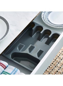 Home Box Spectra Cutlery Tray Grey 33x5x26cm  - Image 3