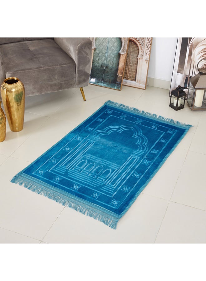 Home Box Raschel Prayer Mat Blue 80x120cm  - Image 1