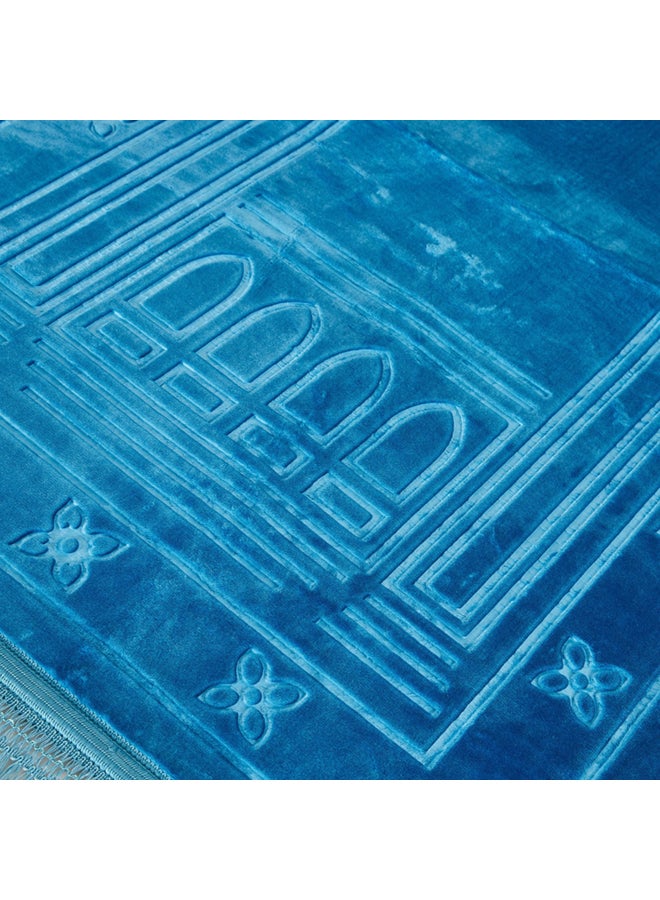 Home Box Raschel Prayer Mat Blue 80x120cm  - Image 2