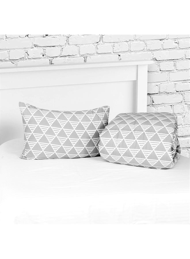 Home Box - 2-Piece Artdeco Argos Print Single Comforter Set Cotton Grey 135cm - Image 1
