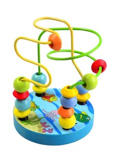 Colourful Wooden Mini Spinning Around Beads Wire Maze Educational Classic Toys 9x9x12.5cm