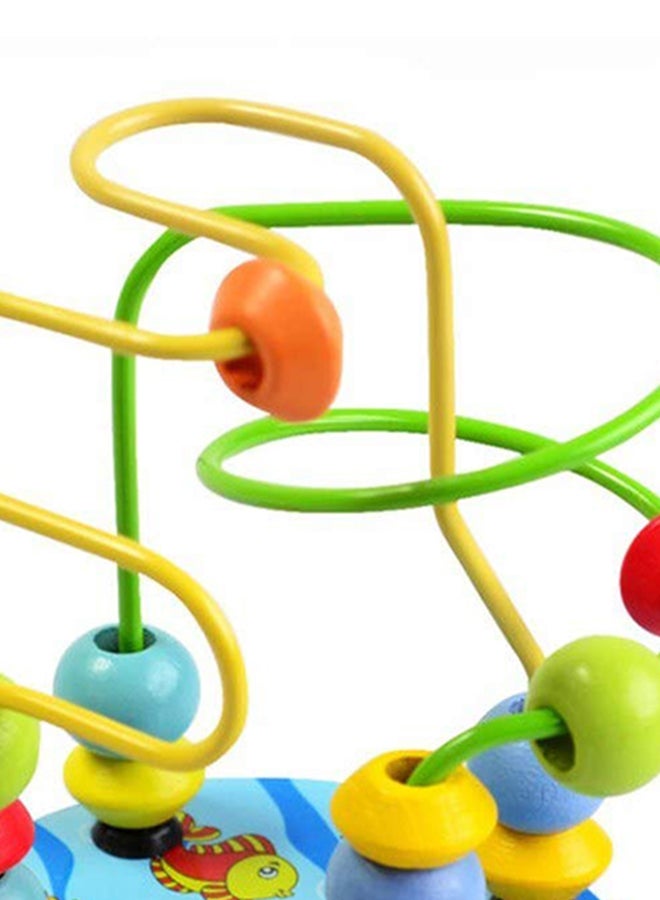 Beauenty - Colourful Wooden Mini Spinning Around Beads Wire Maze Educational Classic Toys 9x9x12.5cm - Image 1