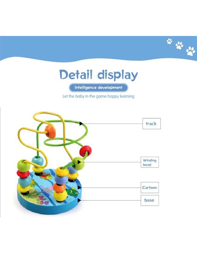 Beauenty - Colourful Wooden Mini Spinning Around Beads Wire Maze Educational Classic Toys 9x9x12.5cm - Image 1