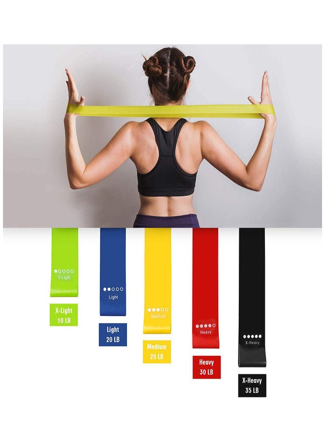 Fitness World - 5-Piece Elastic Resistance Band Set 24cm - Image 1