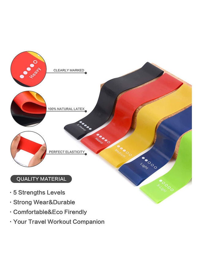 Fitness World - 5-Piece Elastic Resistance Band Set 24cm - Image 1