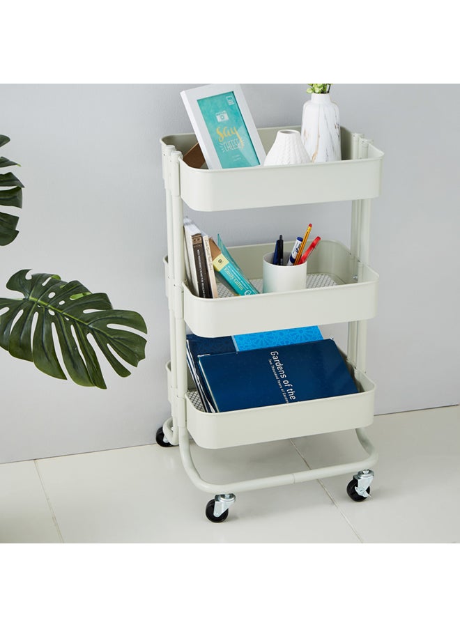 هوم بوكس عربة مزودة بحوامل متعددة الاستخدامات ومصنوعة من النحاس أبيض - Image 3