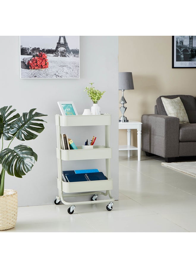 هوم بوكس عربة مزودة بحوامل متعددة الاستخدامات ومصنوعة من النحاس أبيض - Image 2