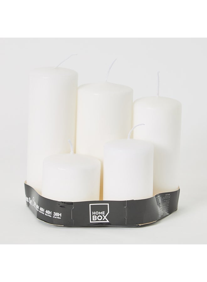 هوم بوكس شموع عمودية غير معطّرة من لونا - 5 قطع أبيض 6x18سم - Image 1