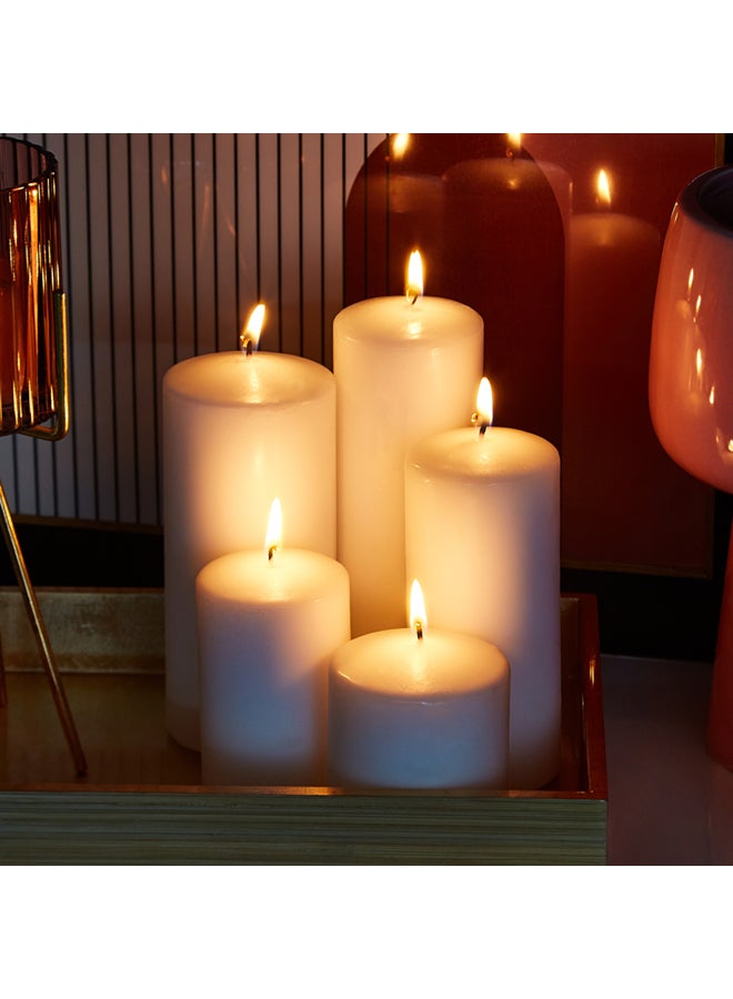 هوم بوكس شموع عمودية غير معطّرة من لونا - 5 قطع أبيض 6x18سم - Image 2