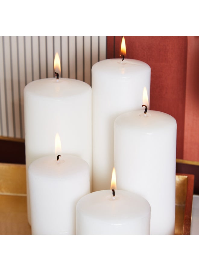هوم بوكس شموع عمودية غير معطّرة من لونا - 5 قطع أبيض 6x18سم - Image 3