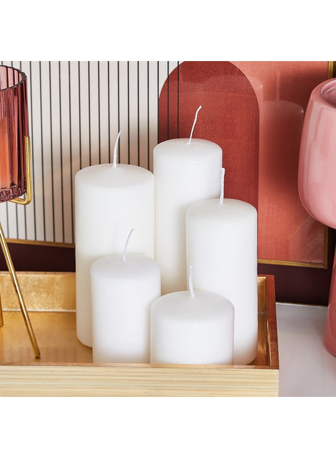 هوم بوكس شموع عمودية غير معطّرة من لونا - 5 قطع أبيض 6x18سم - Image 5