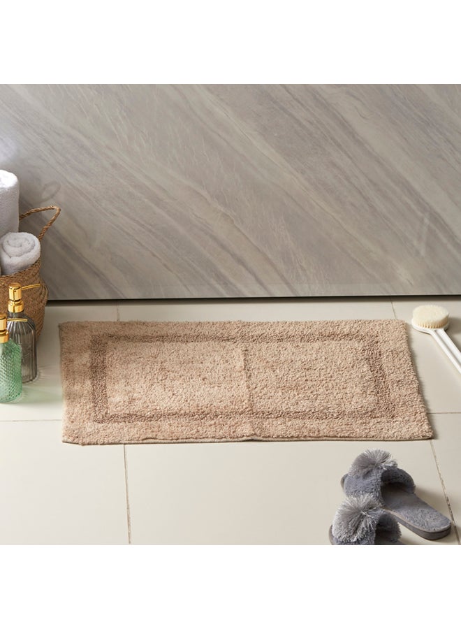Home Box Atlanta Cotton Bath Mat Beige 48x73cm - Image 1