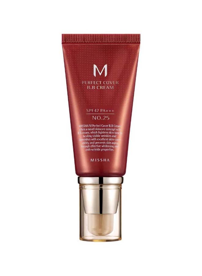 ميشا كريم بي بي إم بيرفيكت كوفر بعامل وقاية من أشعة الشمس SPF42/P+ 25 وارم بيج  - Image 1