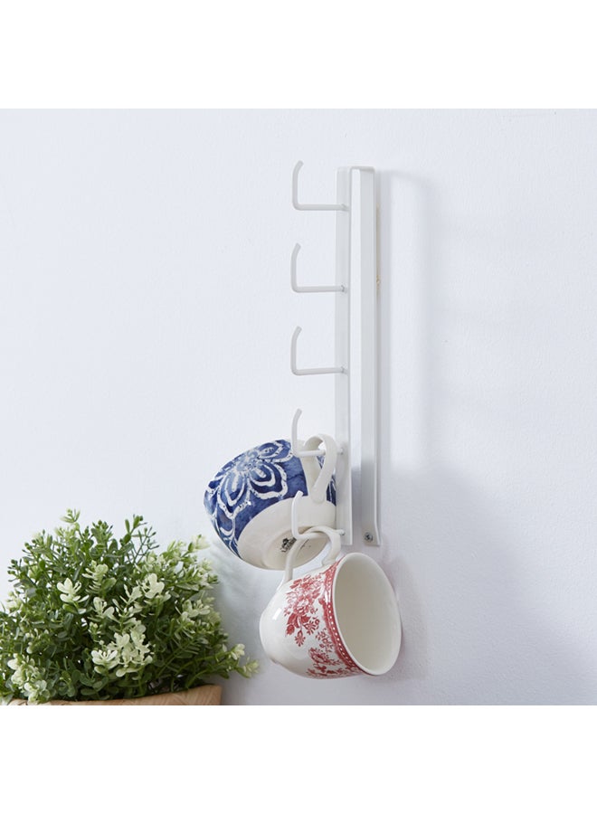 Home Box 5 Hook Coffee Mug Rack White 35.5cm  - Image 1