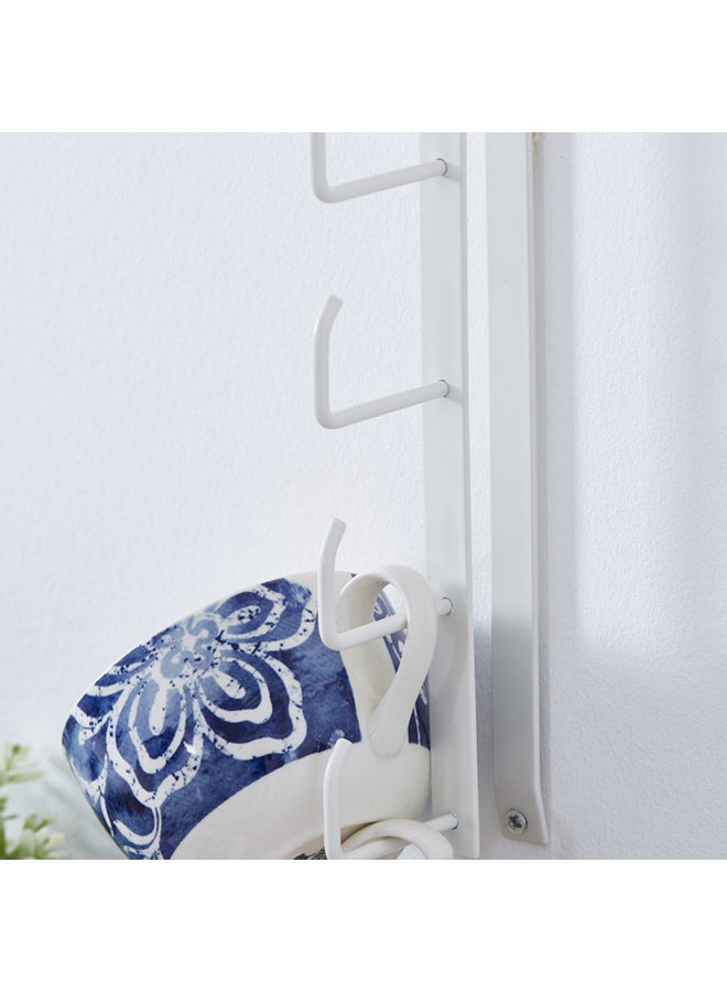 Home Box 5 Hook Coffee Mug Rack White 35.5cm  - Image 2