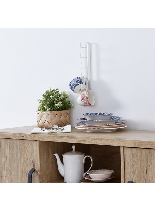 Home Box 5 Hook Coffee Mug Rack White 35.5cm  - Image 3