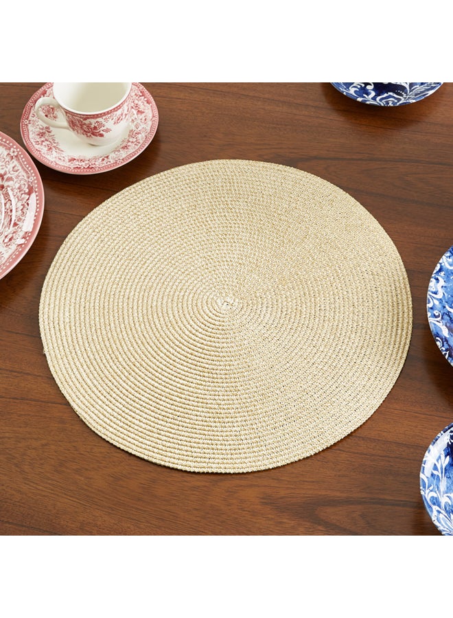 Home Box Galaxy Round Woven Placemat Beige 38cm  - Image 1