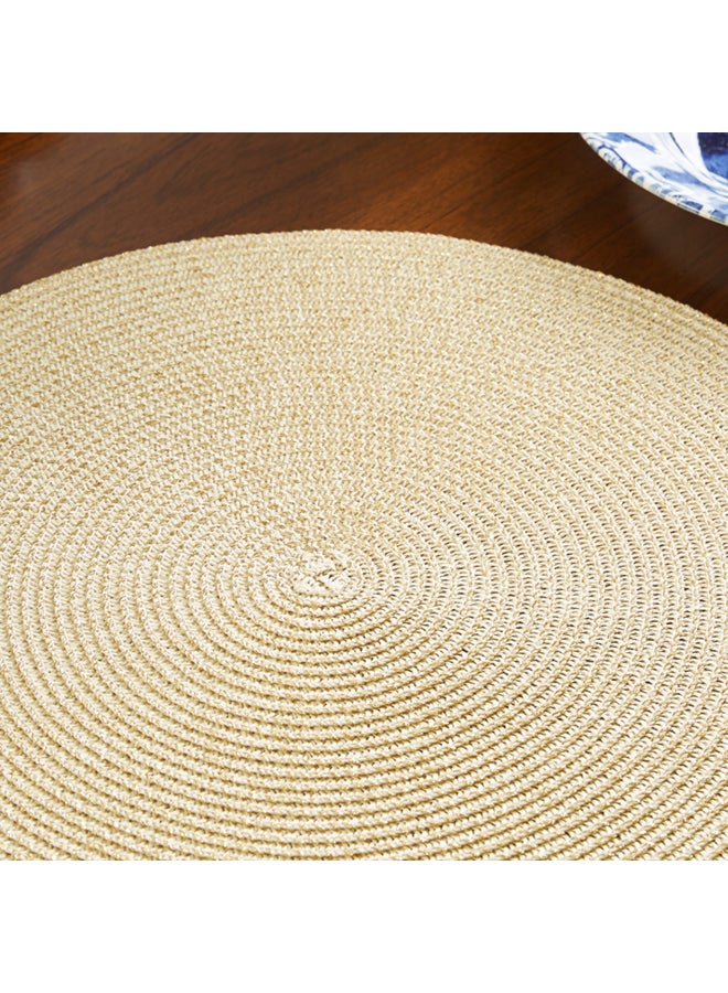Home Box Galaxy Round Woven Placemat Beige 38cm  - Image 2