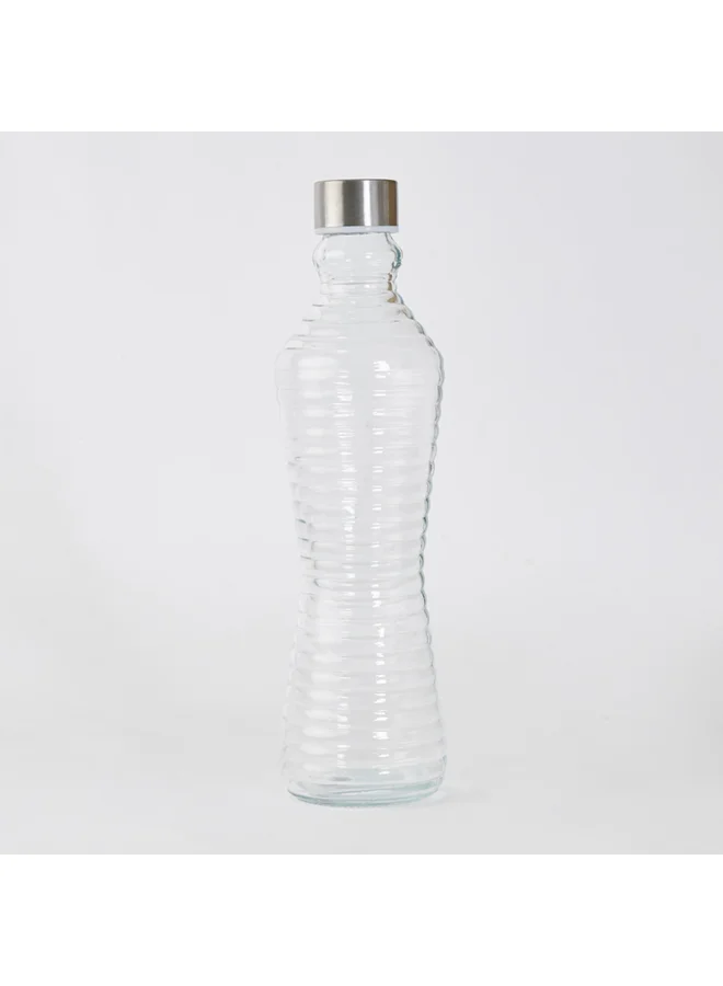 Home Box Coolers Textured Glass Bottle Clear