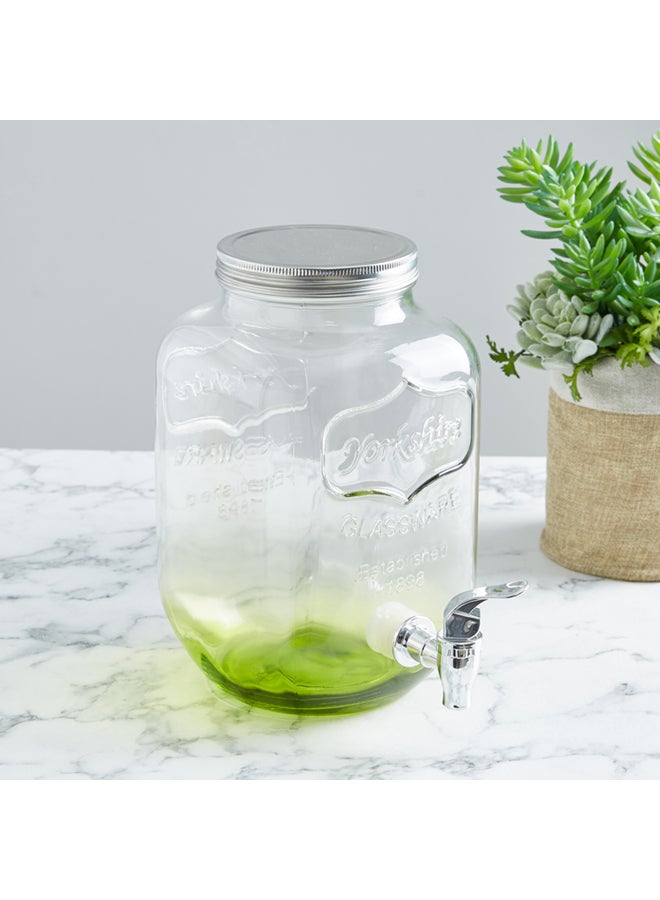 هوم بوكس موزع المشروبات الباردة مصنوع من الزجاج مكون من 4 قطع مع مرطبان مايسون شفاف Dispenser 4000 ml, Mason Jars 4x450ملليلتر  - Image 3