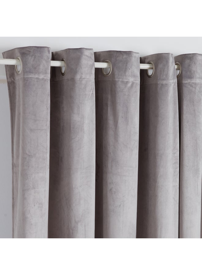 هوم بوكس طقم ستائر دوف معتّمة مزودة بحلقات تثبيت مكون من قطعتين رمادي 135 x 300سم - Image 2