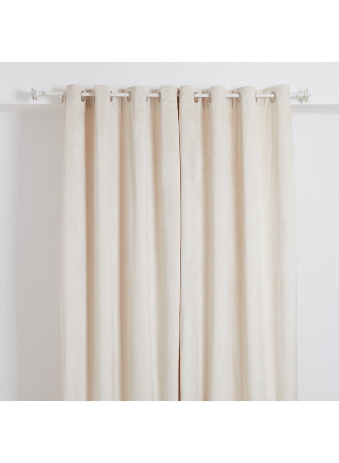 2-Piece Dove Blackout Washable Curtain With Eyelets Cream 135 x 300cm 