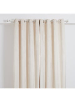 2-Piece Dove Blackout Washable Curtain With Eyelets Cream 135 x 300cm