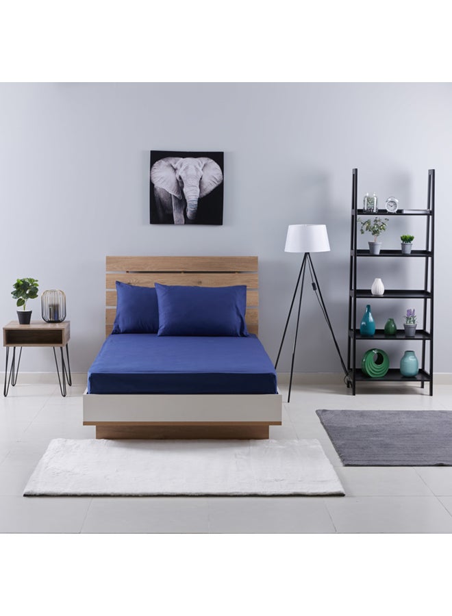 Home Box 2-Piece Essential Pillow Cover Set Cotton Blue 75x50cm  - Image 3