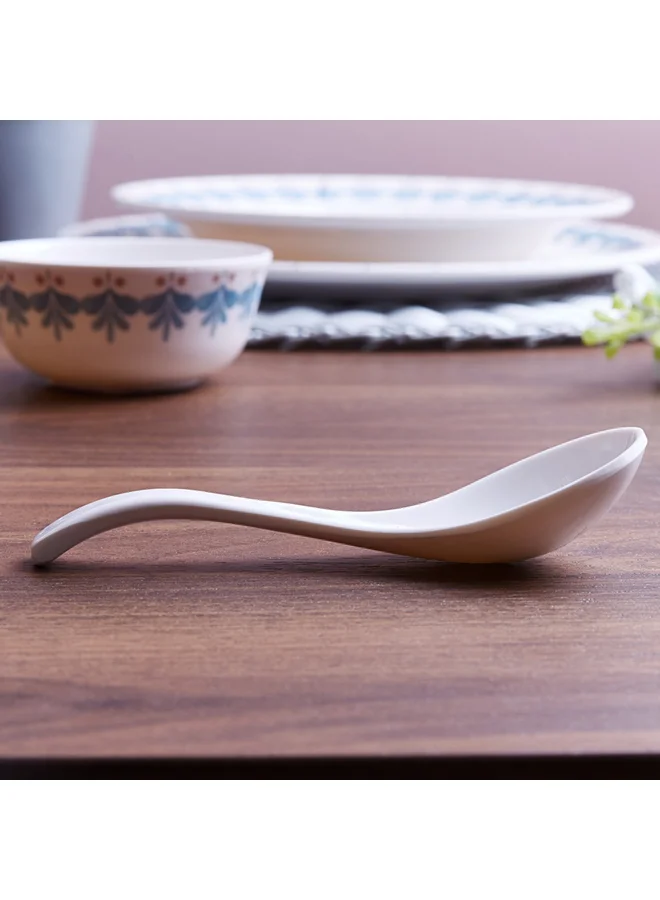 Home Box Printed Ceramic Soup Spoon White/Blue