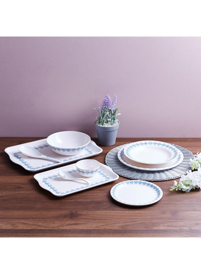 Home Box Printed Ceramic Soup Spoon White/Blue