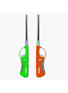 Home Box 2-Piece Amity Gas Lighter Red/Green/Silver 14x2centimeter  - Image 1