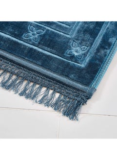 Home Box Raschel Embossed Prayer Mat Blue 80x120cm  - Image 2
