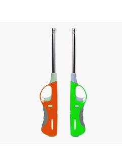 Home Box 2-Piece Amity Gas Lighter Red/Green/Silver 14x2centimeter  - Image 2