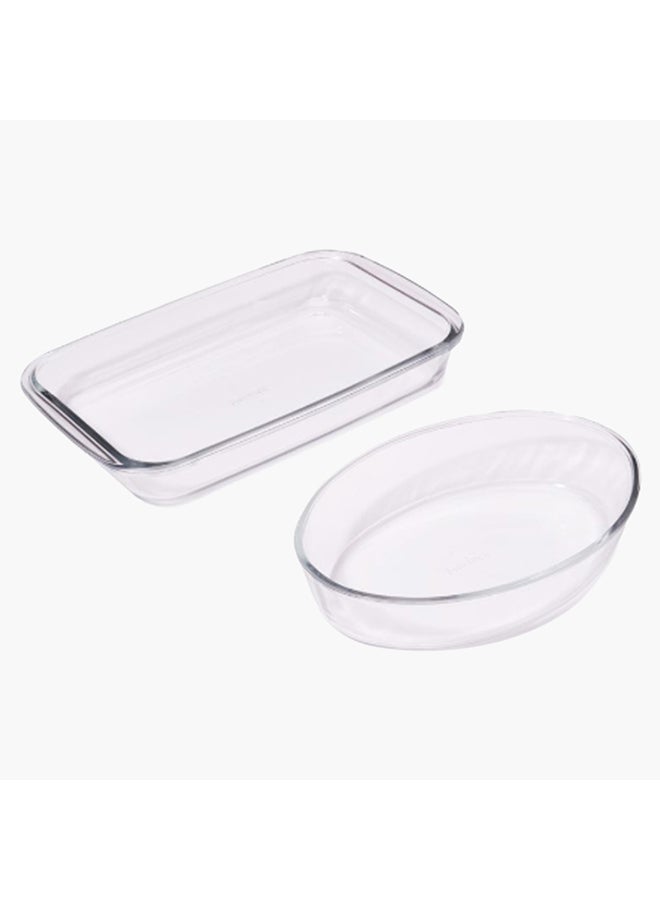 هوم بوكس طبقي خبزّ شفاف Large Dish 2.2 L, Small Dish 1.6لترات - Image 4