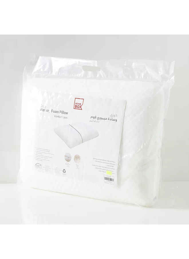Home Box Cozy Memory Foam Pillow Polyester White 60 x 40cm