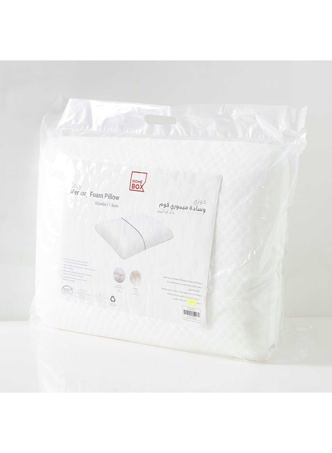 Home Box - Cozy Memory Foam Pillow Polyester White 60 x 40cm - Image 1