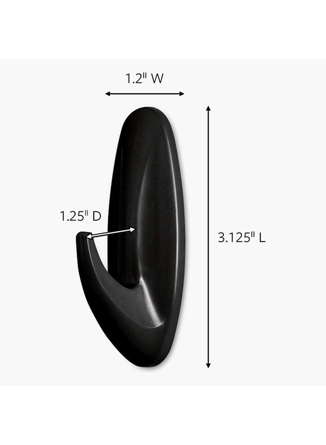هوم بوكس خطّافات بتشطيب سلايت من 3 ام - طقم من قطعتين أسود 3.13 x 1.2بوصة  - Image 2