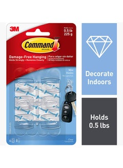 Home Box 6-Piece Mini Hook Set Clear 1.08 x 0.85inch  - Image 1