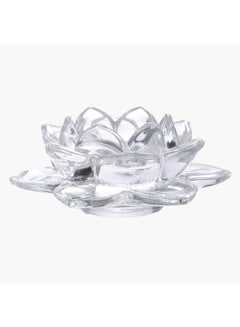 Home Box Lotus Shaped Tealight Holder Clear 11.5x10x5cm  - Image 1